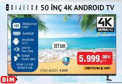 DİJİTSU 50 İNÇ 4K ANDROID TV